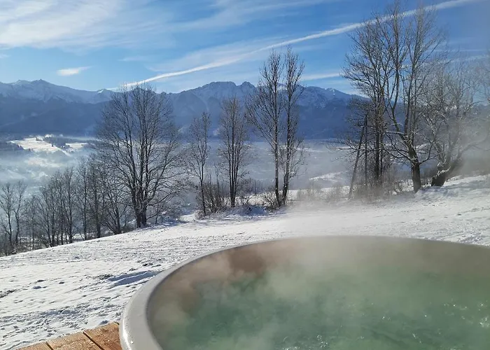 Domki Widokowe Wooden Luxury Chalet With Private Jacuzzi Dağ evi Zab